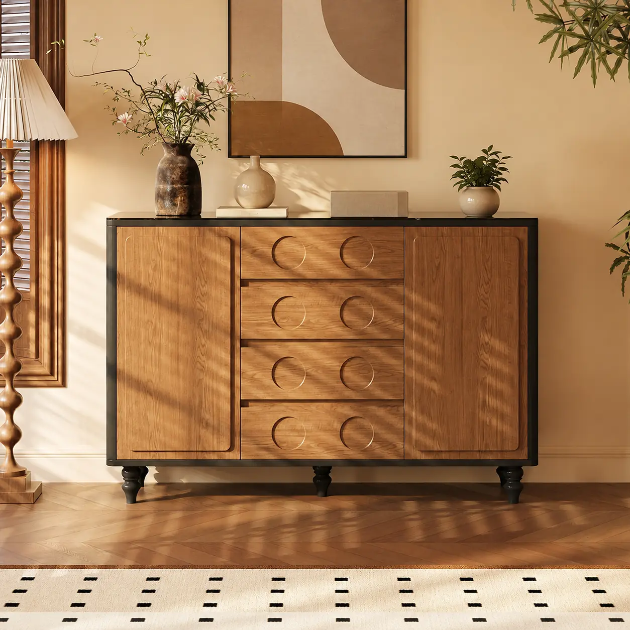 Slim Sideboard, Vintage Walnut Finish