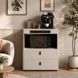 Sintered Stone & Leather Sideboard
