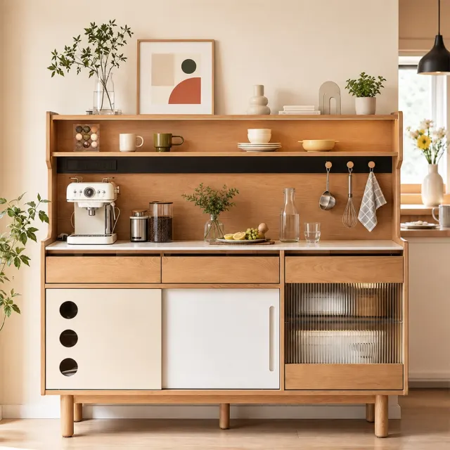 Sintered Stone Sideboard, Cherry Wood