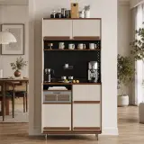 Mid-century Cream Coffee Cabinet
