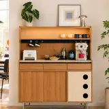 Cherry Wood Tiered Storage Sideboard
