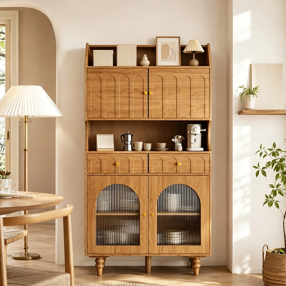 Walnut French Vintage Display Cabinet