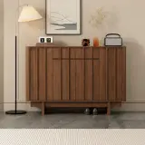 Minimalist Ribbed Entryway Shoe Cabinet