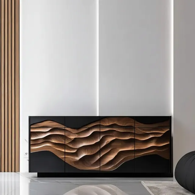 Embossed Wave Shoe Cabinet