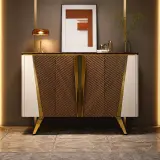 Wave-Paneled Shoe Cabinet