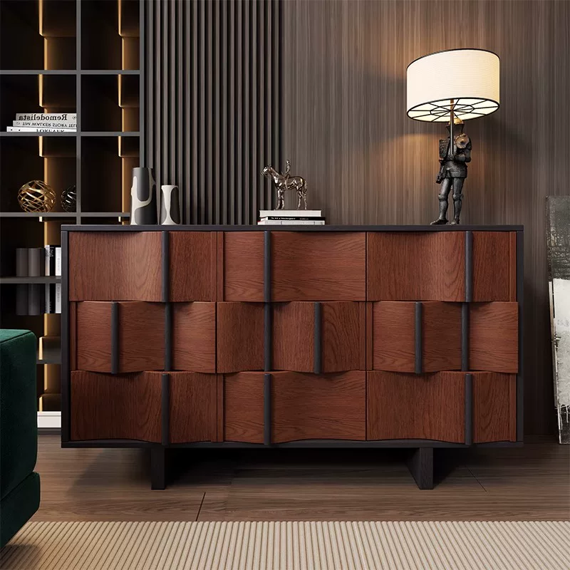 Mid-Century Wavy Facade Console