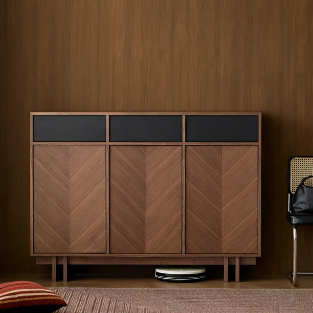 Mid-Century Wood Shoe Cabinet