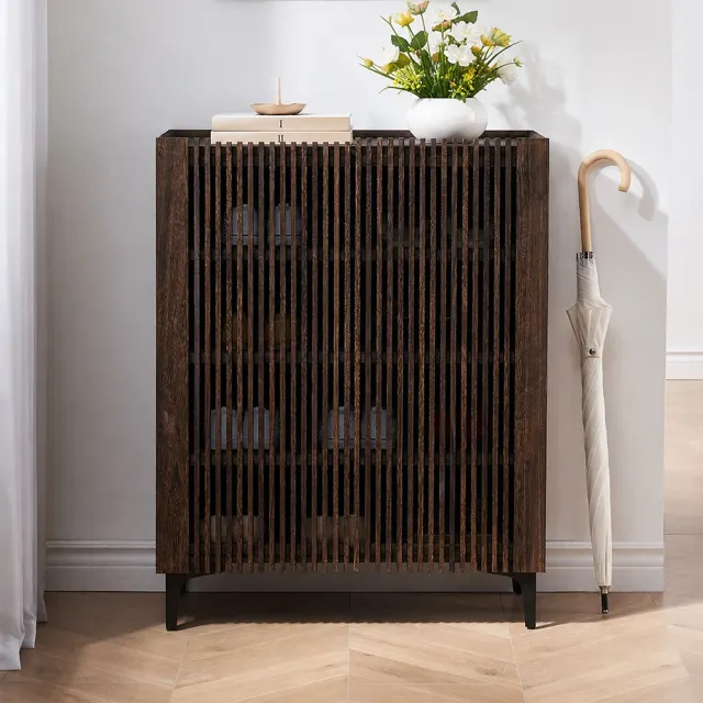 Solid Wood Entryway Shoe Cabinet