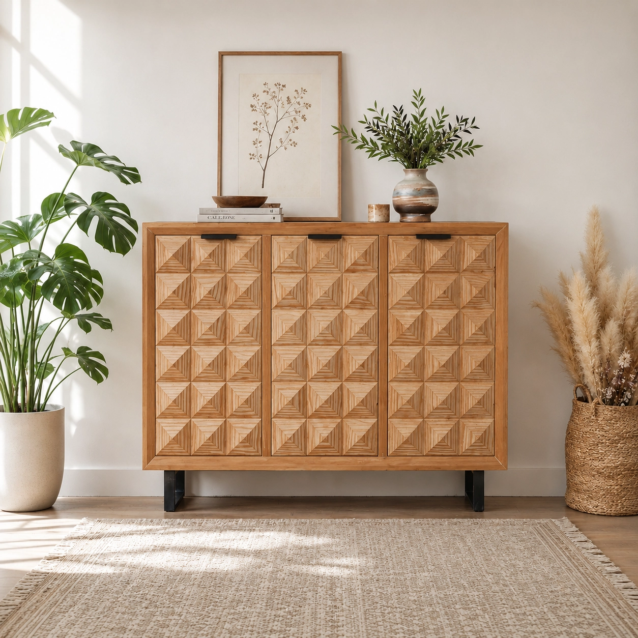 Wabi-Sabi Solid Wood Shoe Cabinet