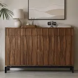 Walnut Wave Foyer Storage Cabinet
