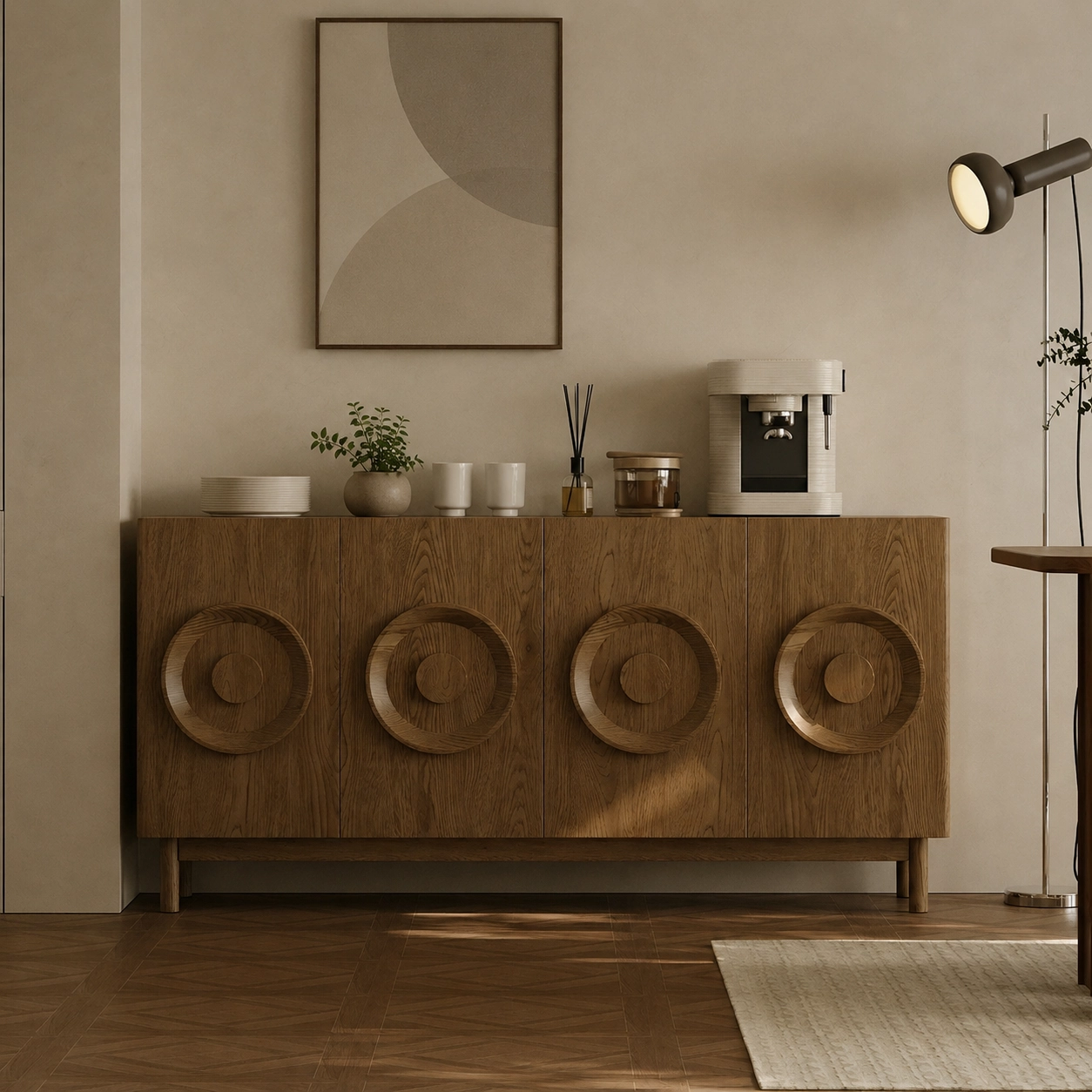 Walnut Veneer Mid-Century Sideboard