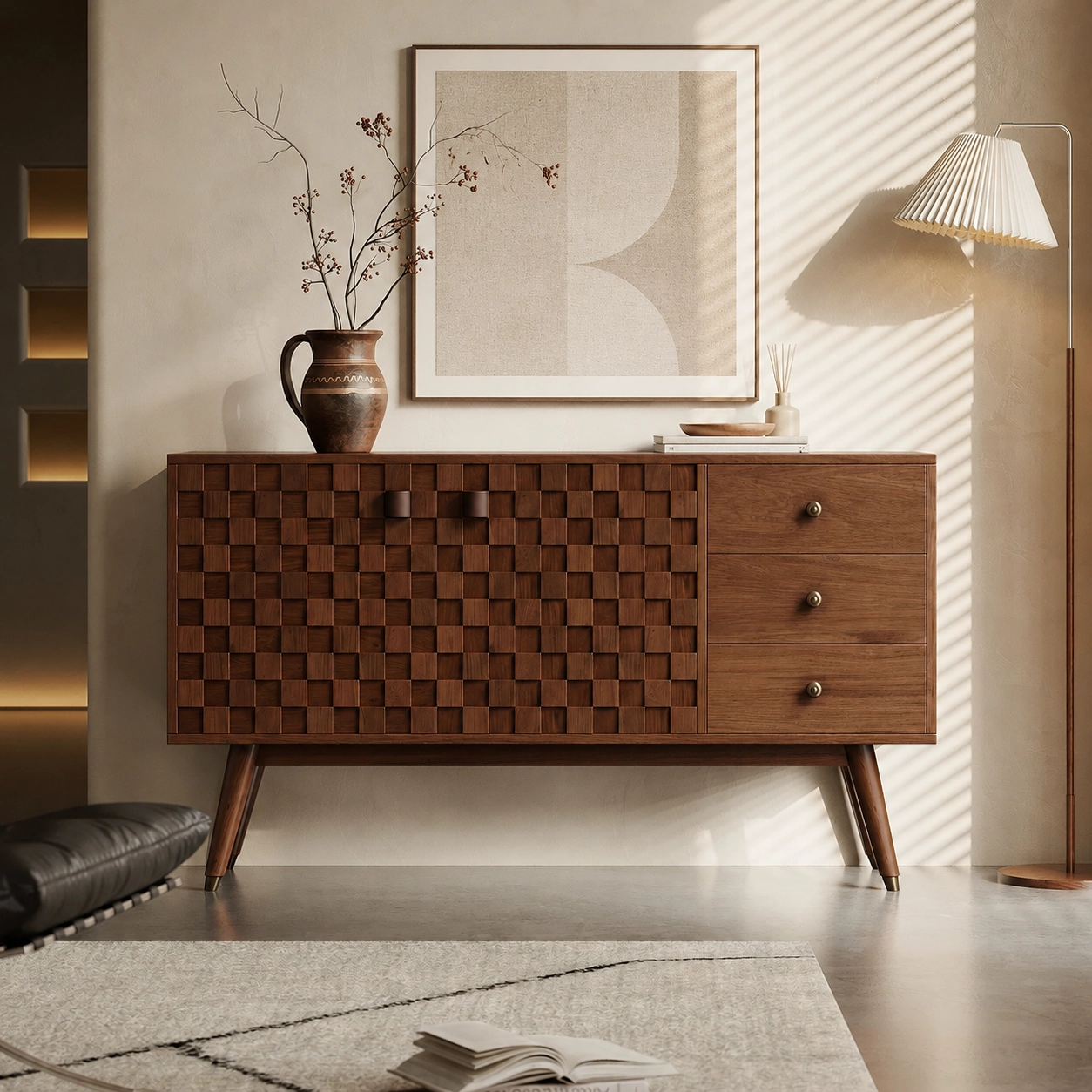 Solid Wood Wabi-sabi Sideboard