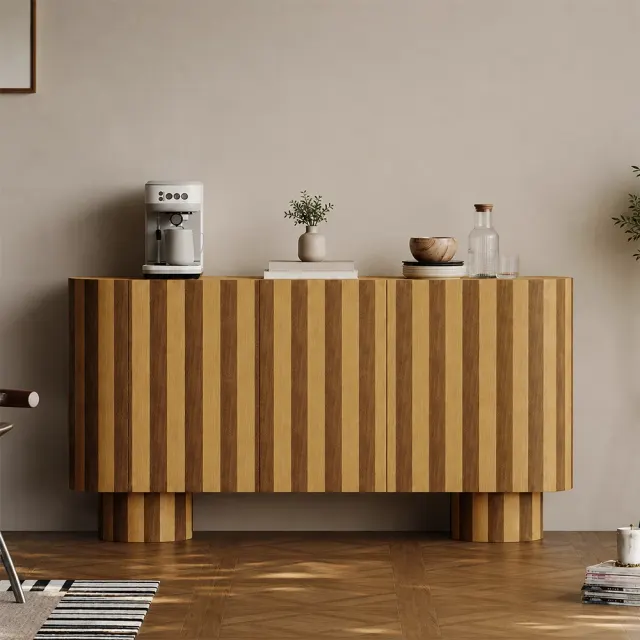 Italian Minimalist Striped Sideboard