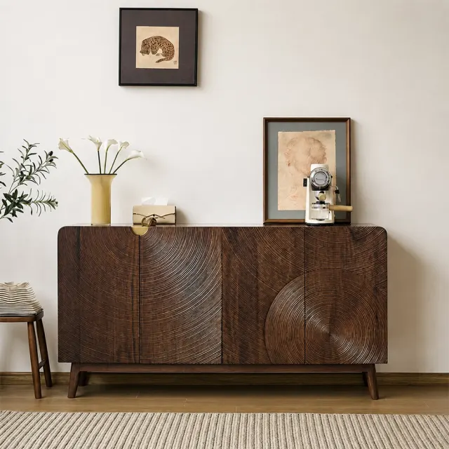 Sculpted Black Walnut Sideboard