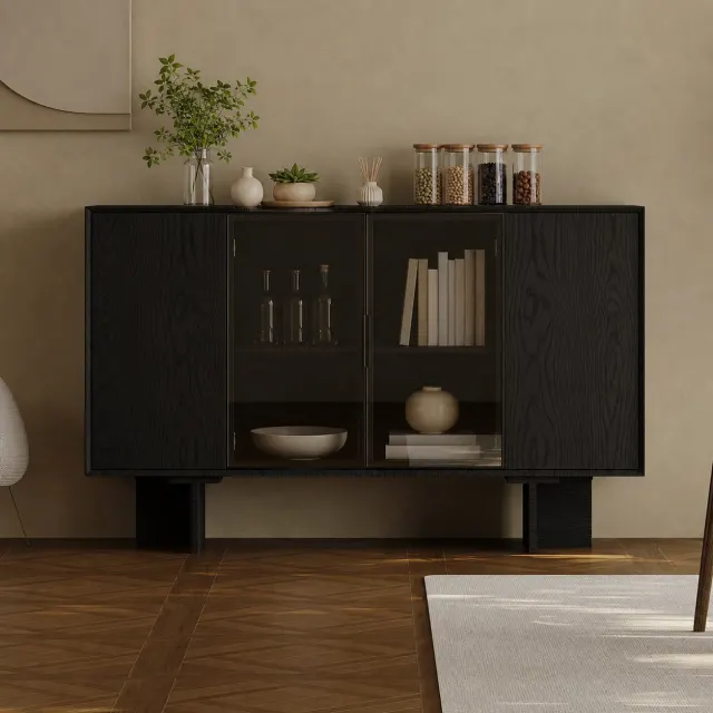 Two-Tone Retro Wood Sideboard