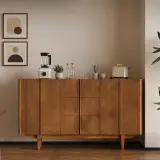 Carved Ash Wood Sideboard