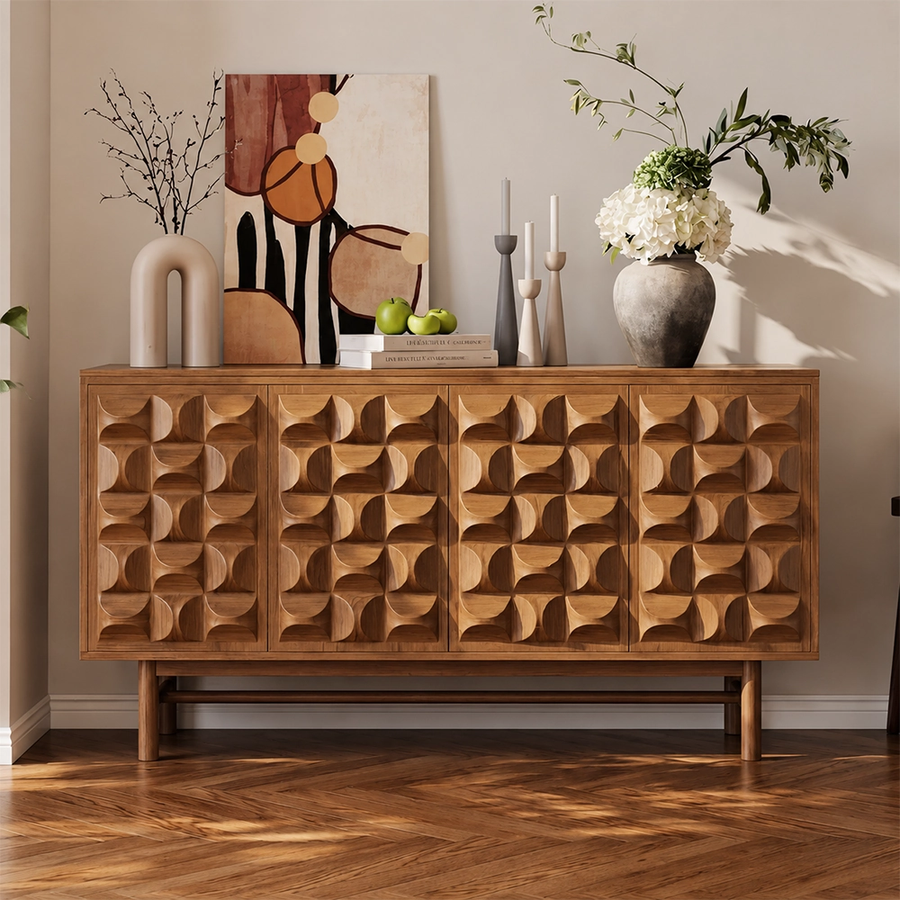 Mid-century Geometric Sideboard