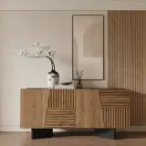 Solid Wood Corrugated Sideboard