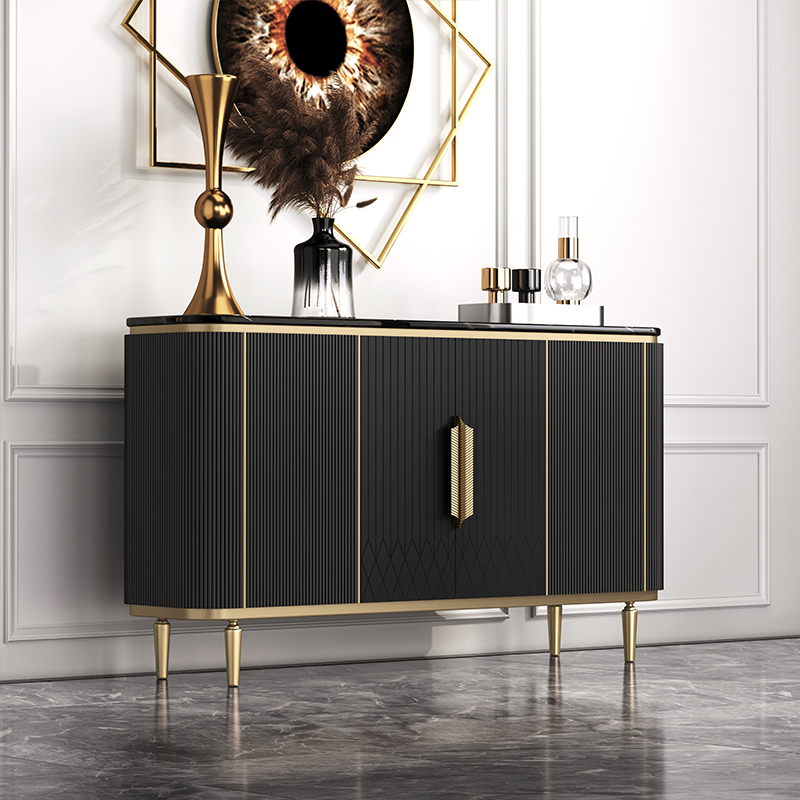 Black Sintered Stone Sideboard