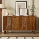Mid-Century Wavy Door Sideboard