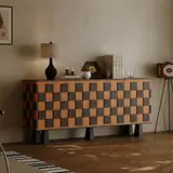 Mid-Century Burl Wood Sideboard