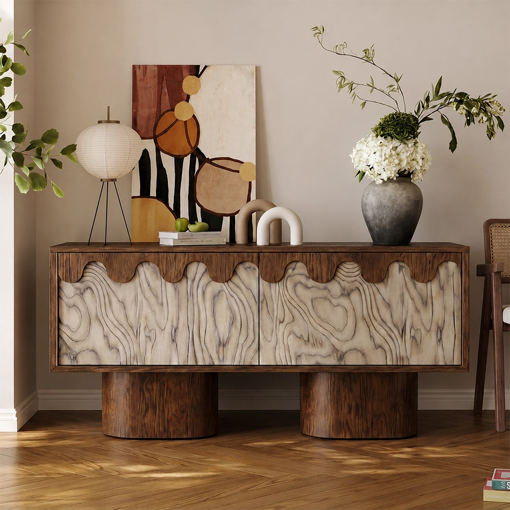 Wavy Walnut Sideboard