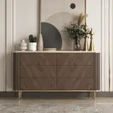 Wavy Marble & Wood Sideboard