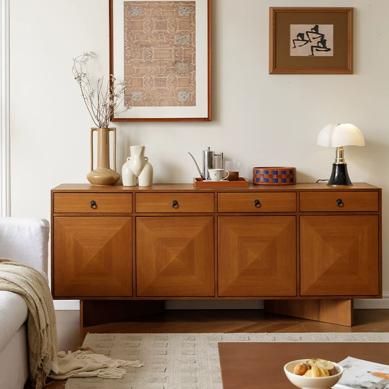 Solid Wood Relief Sideboard