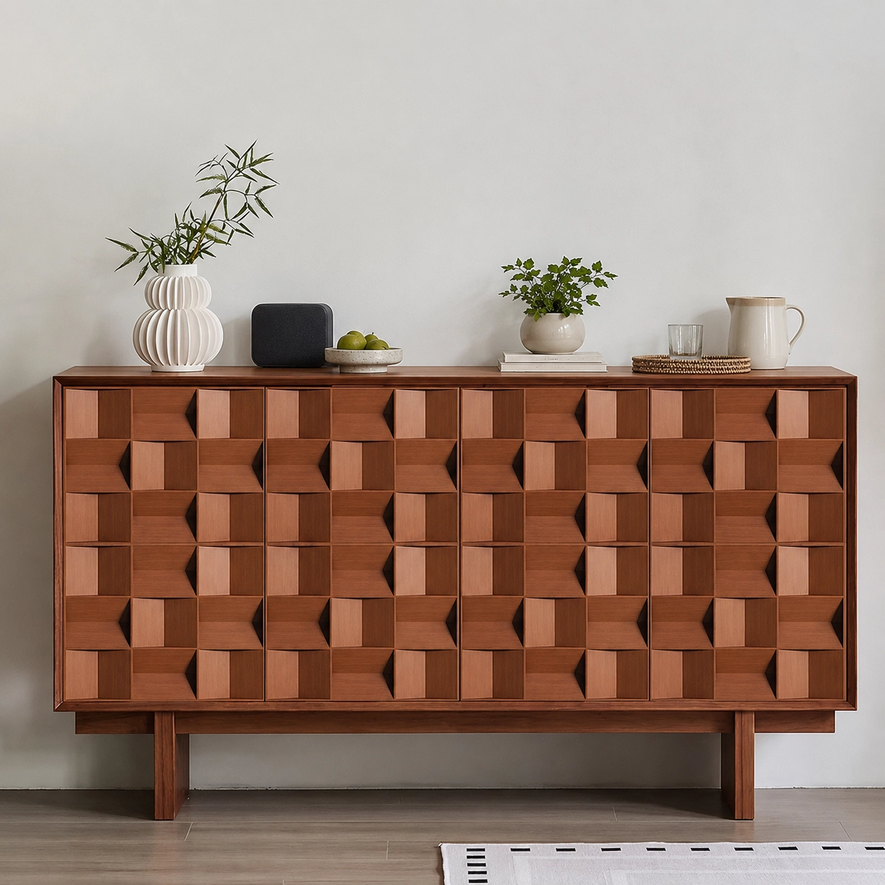 Wabi-sabi Solid Wood Console Cabinet