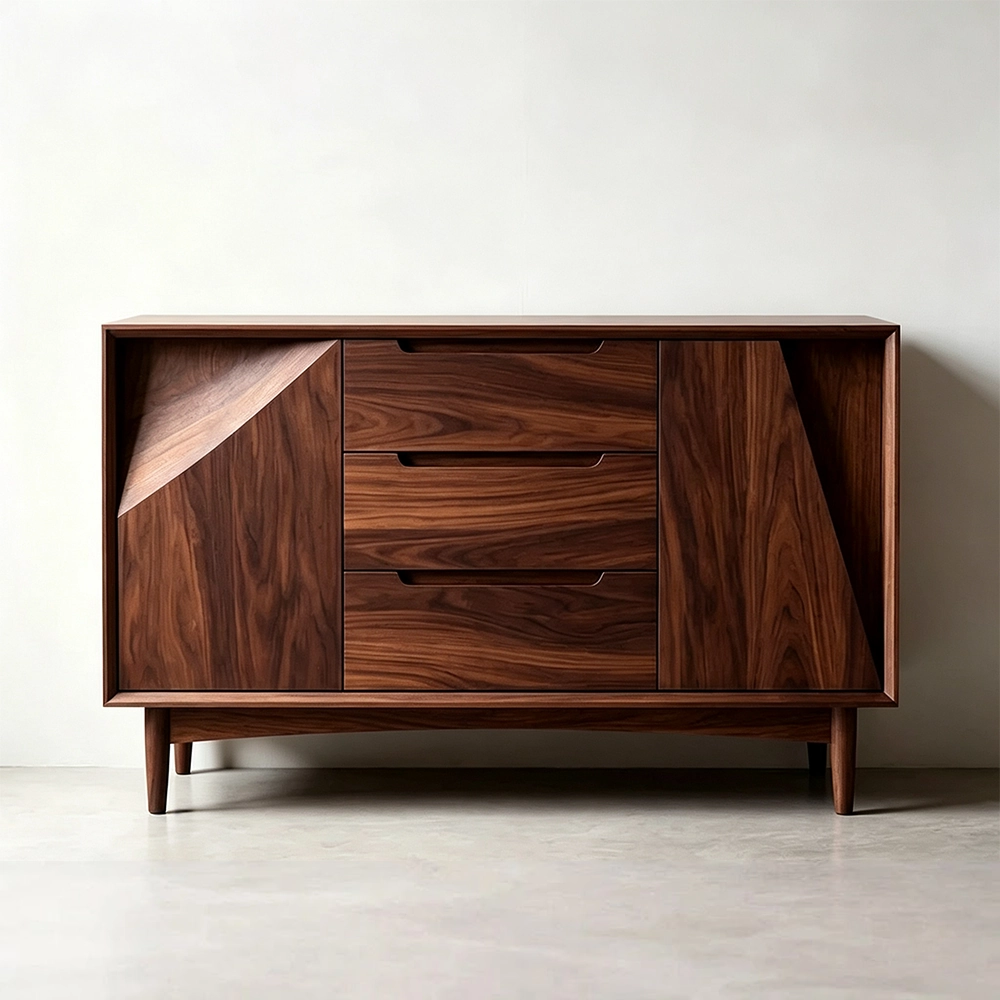 Solid Walnut Mid-Century Sideboard