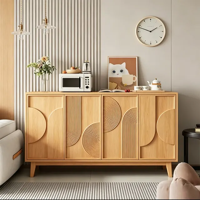 French Style Carved Wood Sideboard