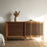 Solid Ash Slat-Door Console