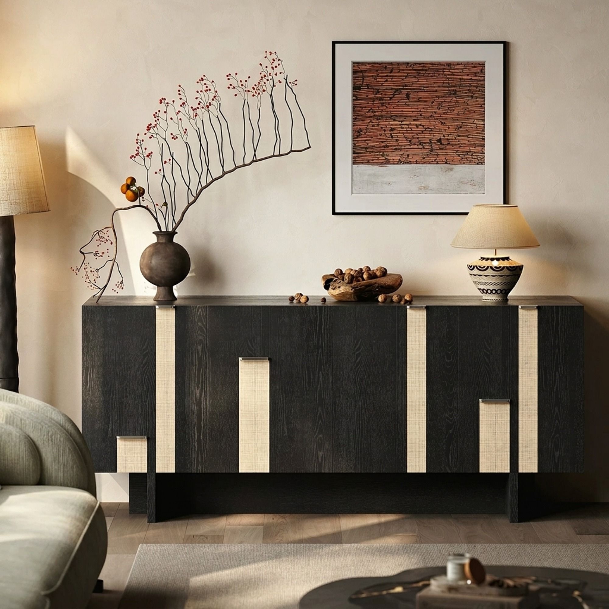Wabi-Sabi Ash Wood Sideboard