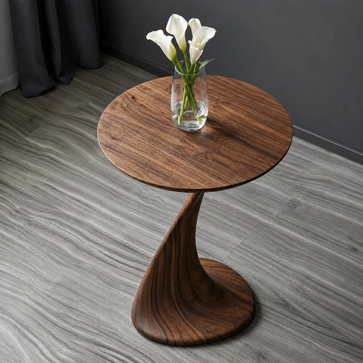 Black Walnut Round Side Table