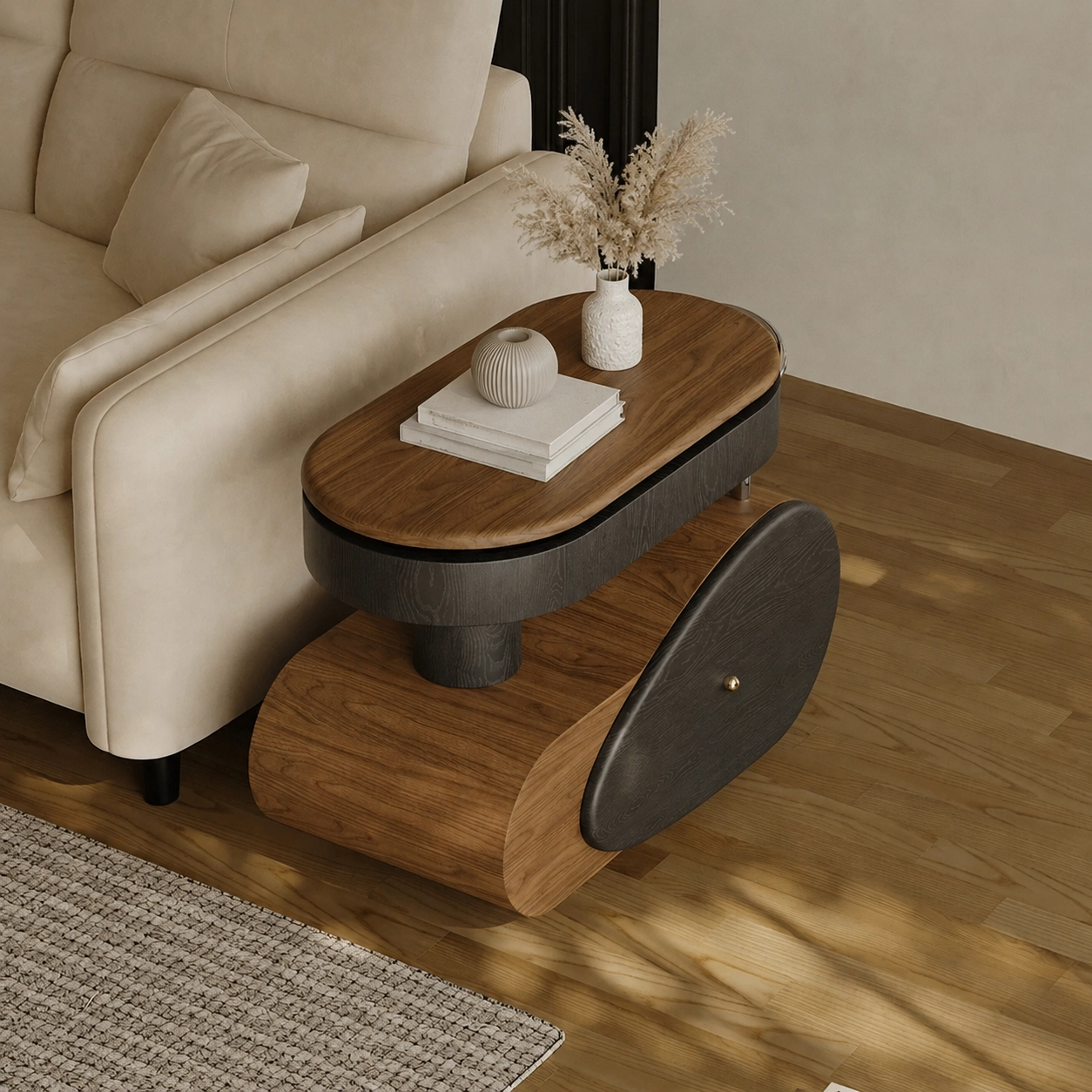Mid-Century Adjustable Side Table