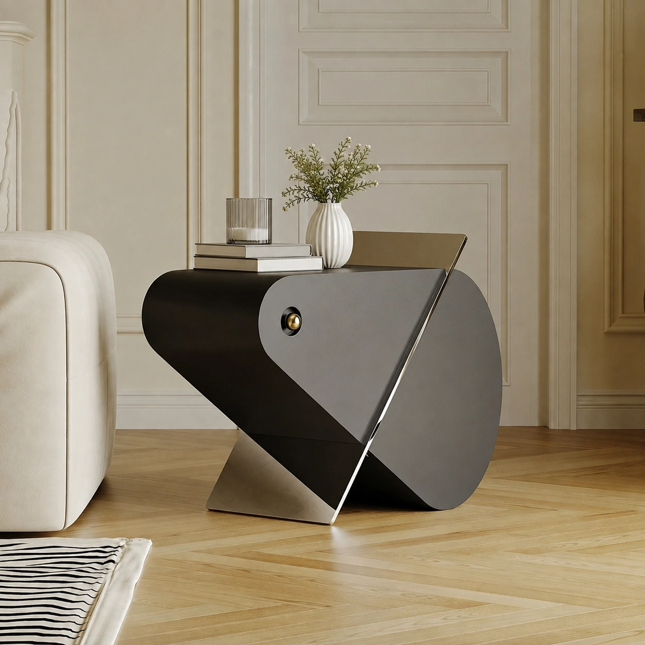 Black Wabi-Sabi Side Table