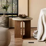 Round Travertine Coffee Table