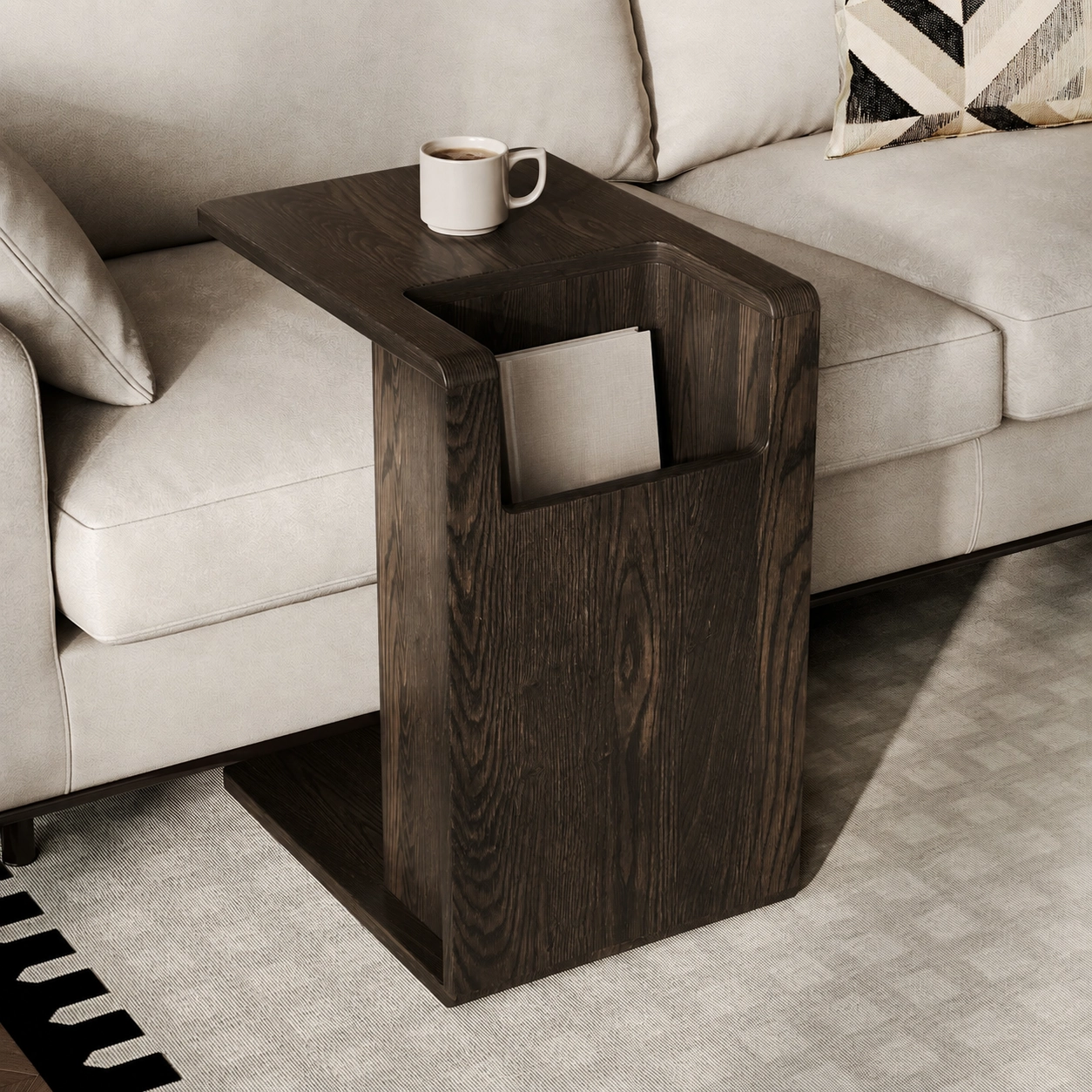 Solid Ash Wood Minimalist Side Table