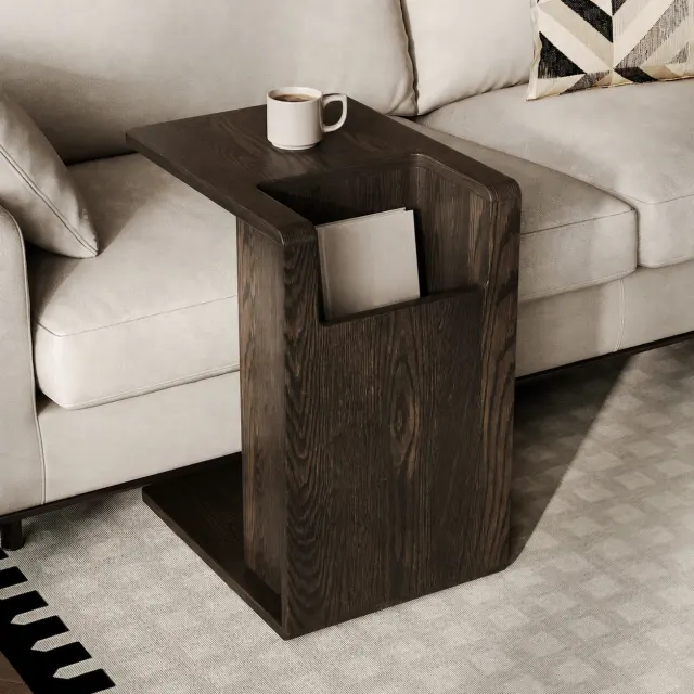 Solid Ash Wood Minimalist Side Table