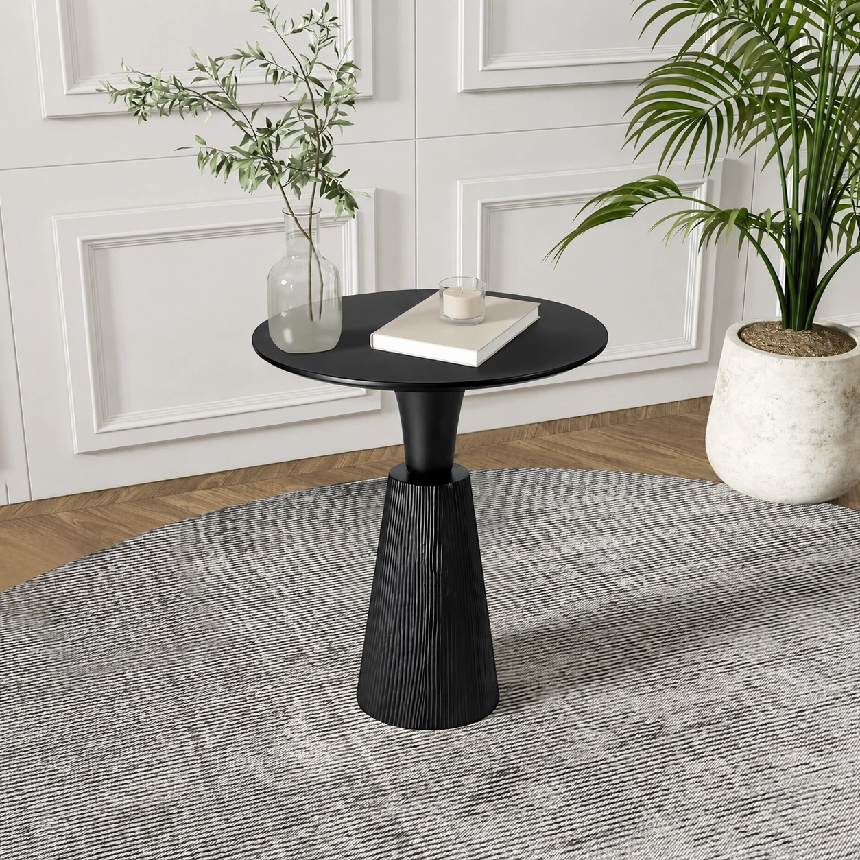 Solid Wood Round Side Table