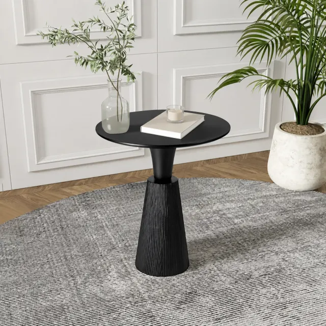 Solid Wood Round Side Table