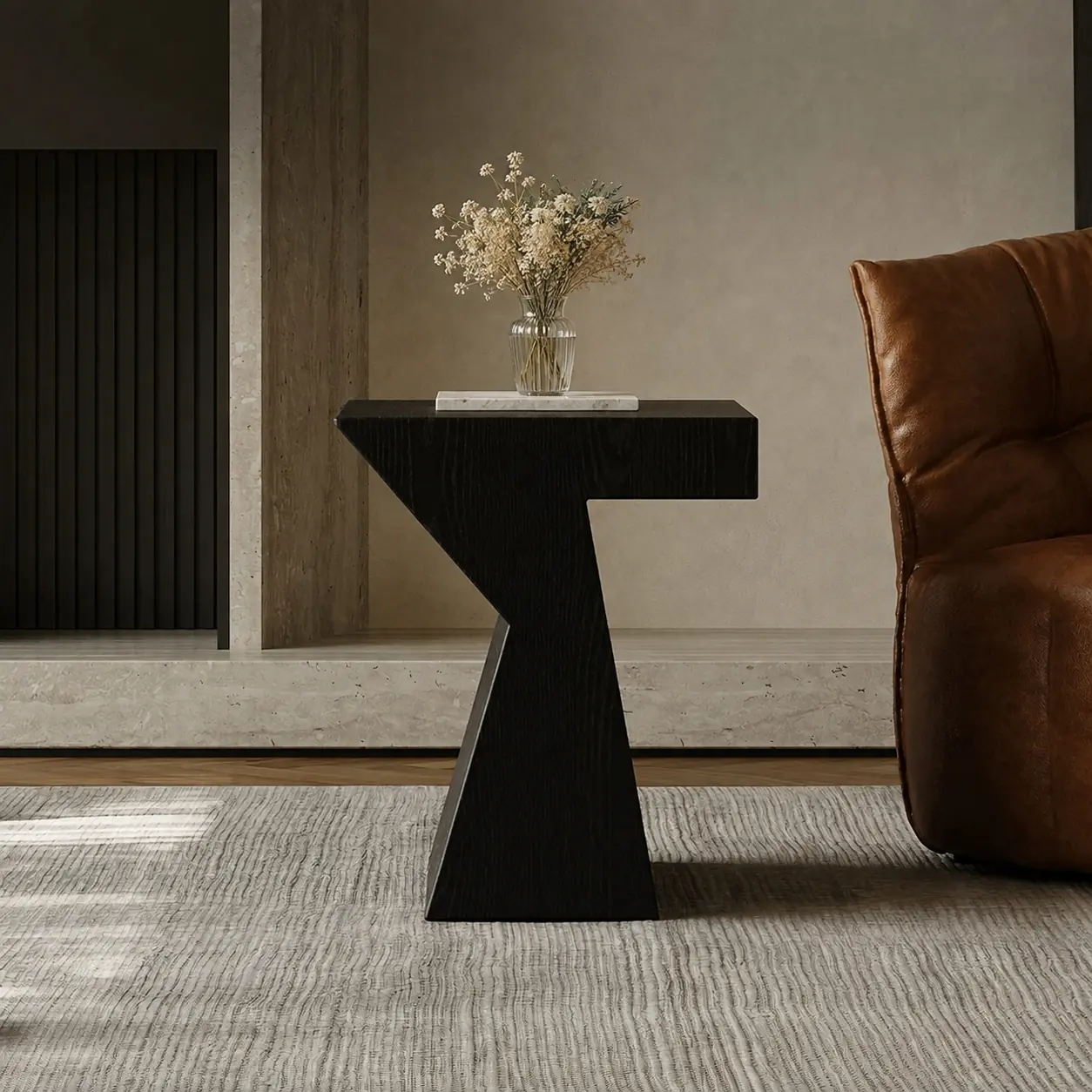 Solid Wood Minimalist Side Table