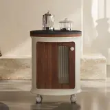 Mid-Century Movable Wood Side Table