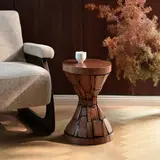 Wabi-Sabi Solid Wood Drum Table