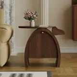 Wabi-Sabi Walnut Veneer Side Table