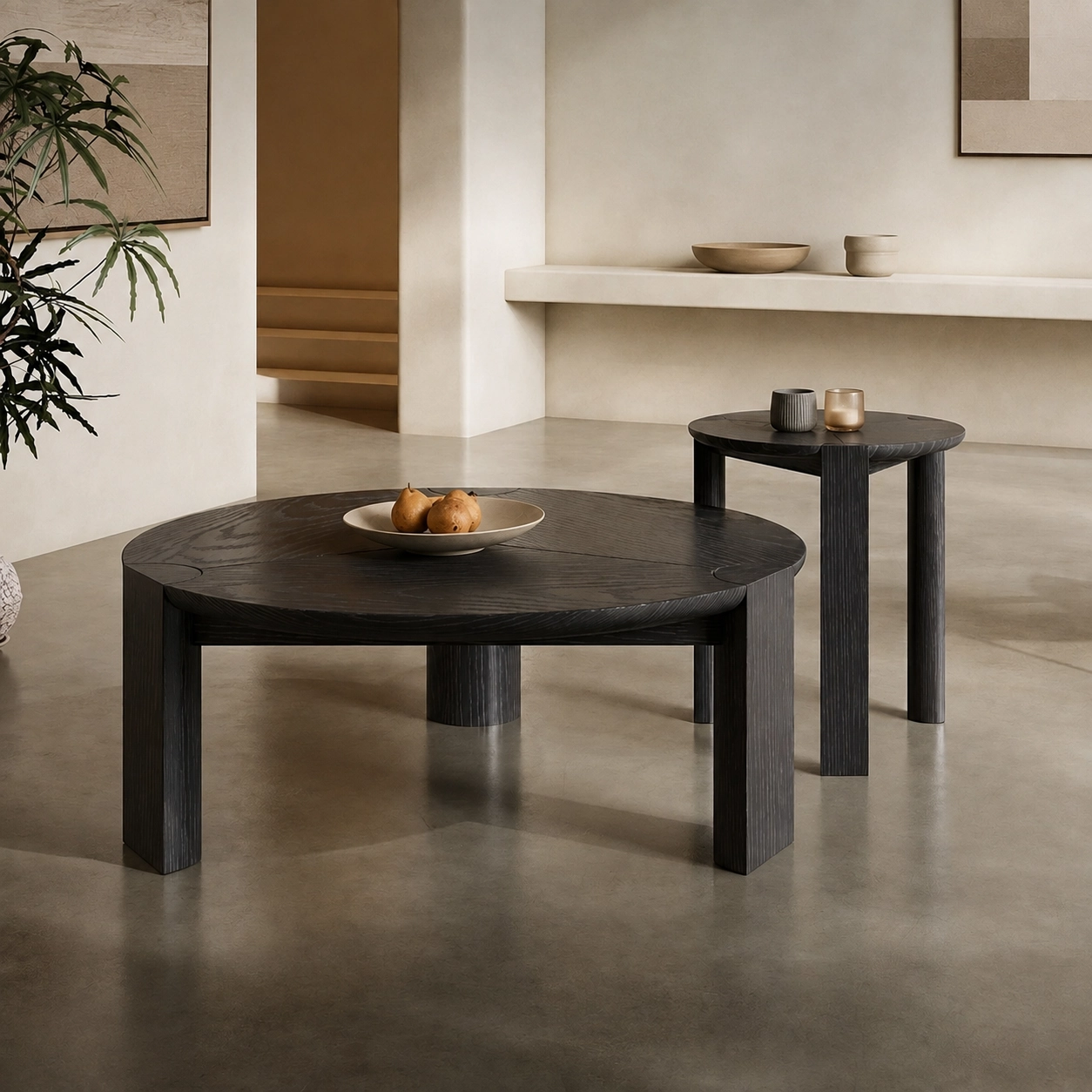 Solid Wood Wabi-sabi Coffee Table Set