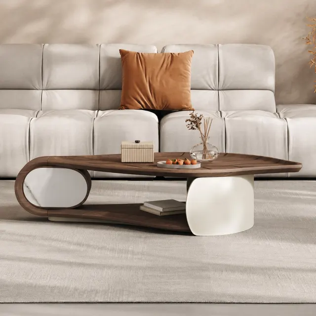 Irregular Walnut Coffee Table