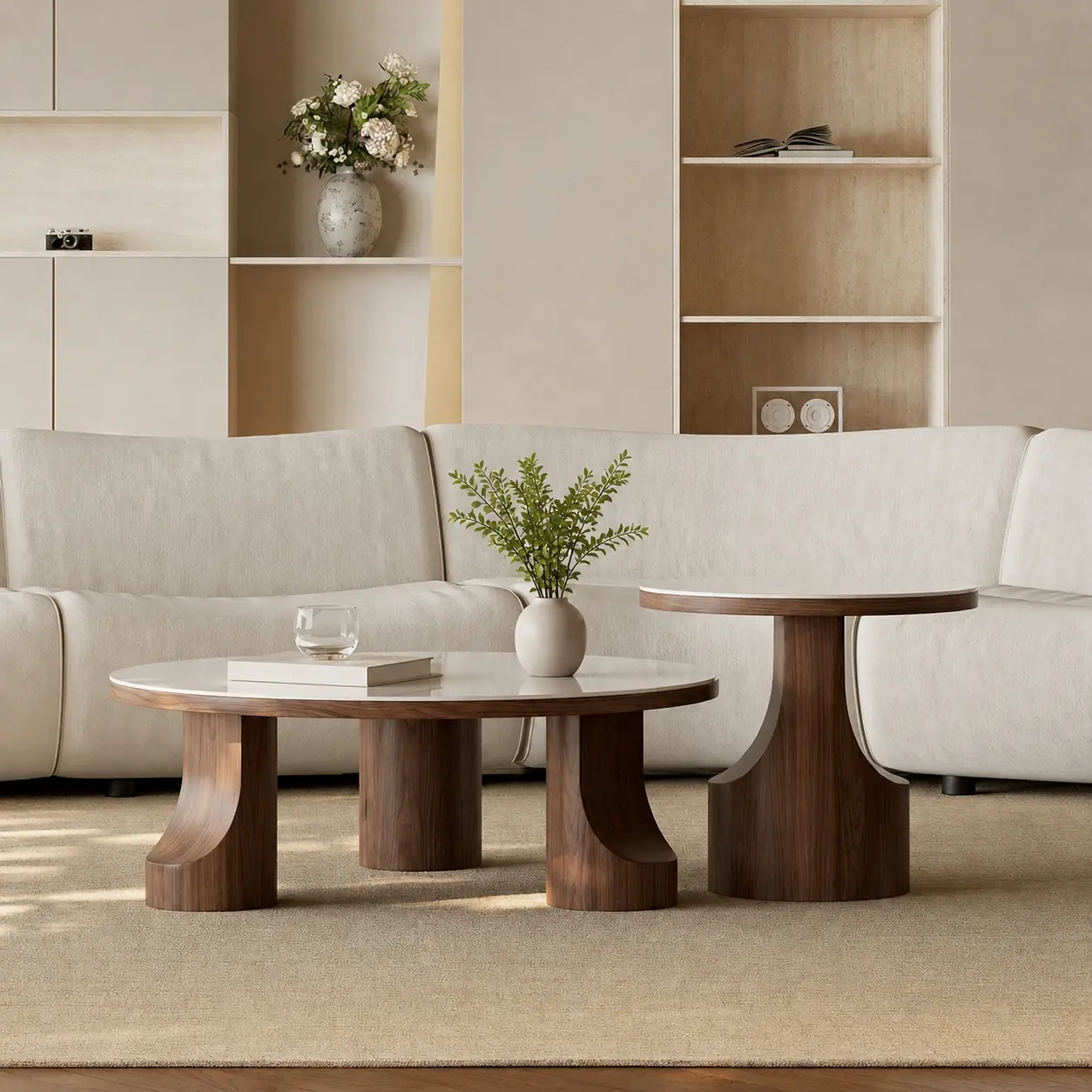 Wabi-Sabi Sintered Stone Coffee Table Set
