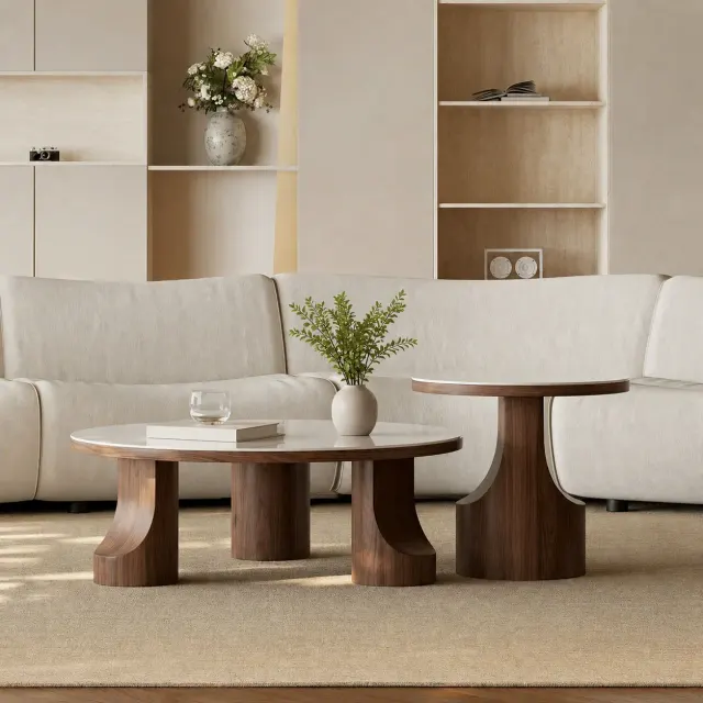 Wabi-Sabi Sintered Stone Coffee Table Set