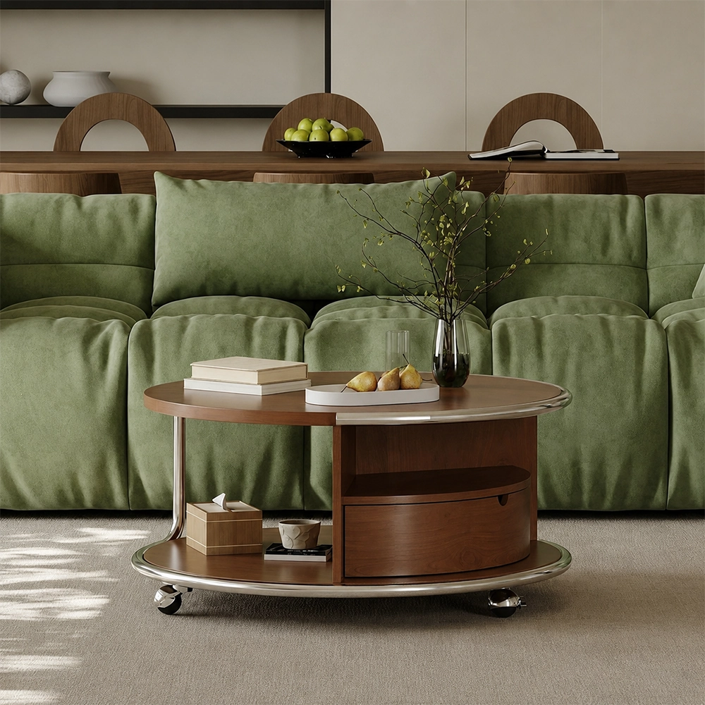 Mid-Century Round Cherry Coffee Table
